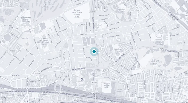 Map showing Oaklands Hospital