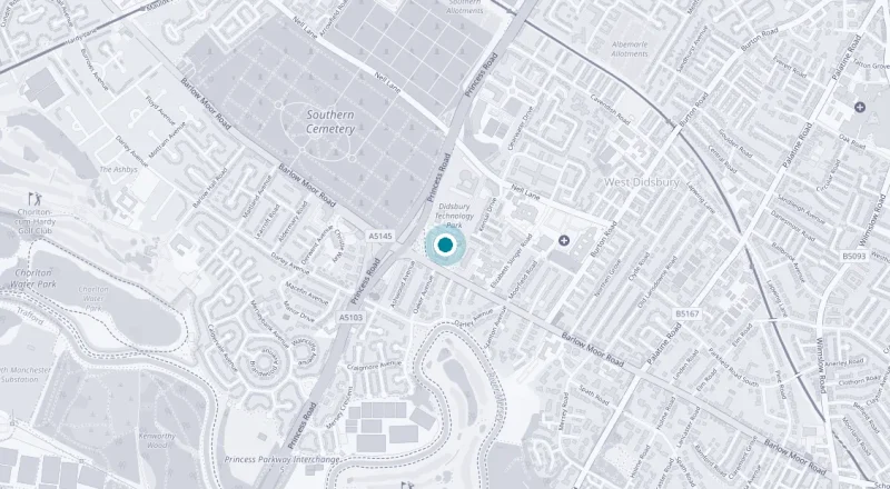 Map showing Spire Manchester Hospital