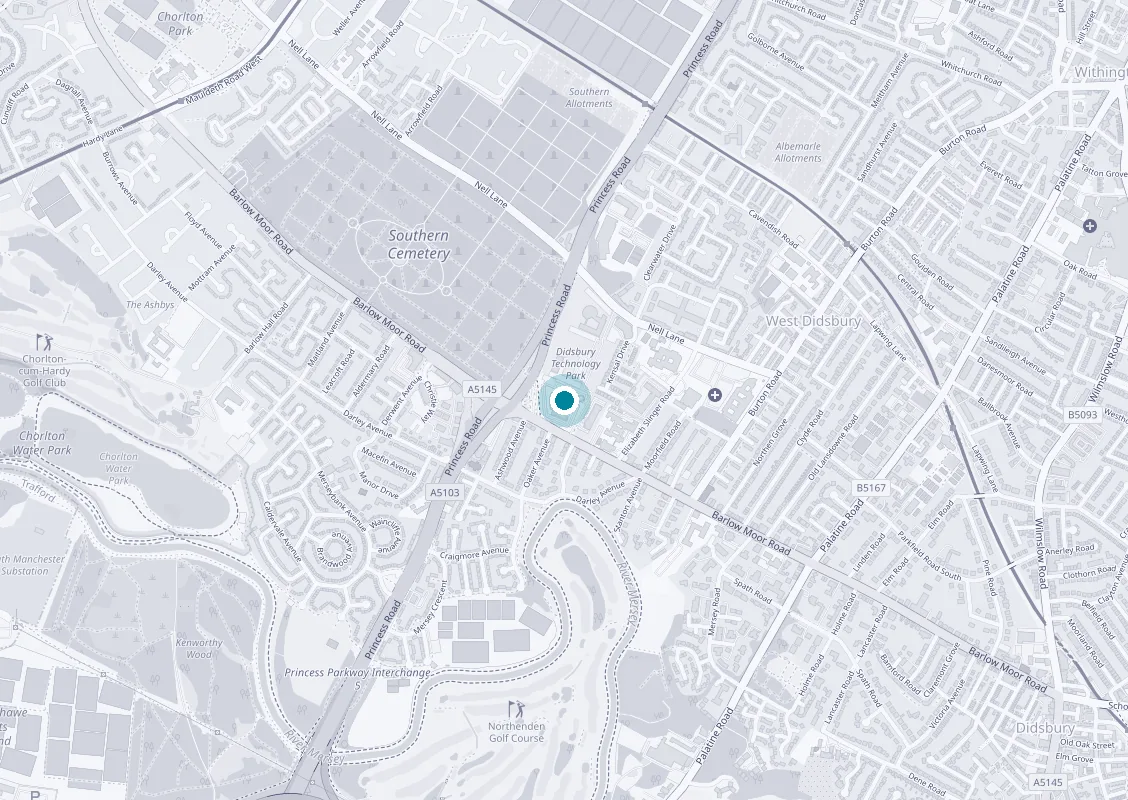 Map showing Spire Manchester Hospital