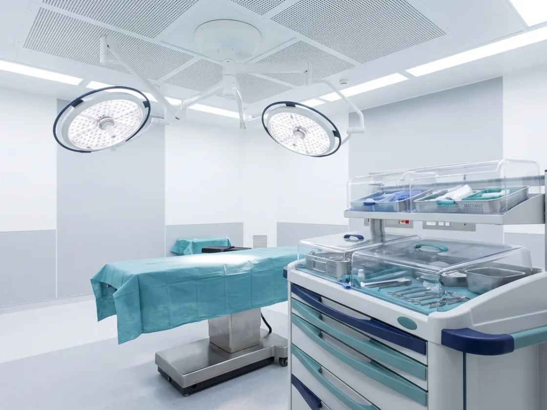 An operating theatre prepared for joint surgery
