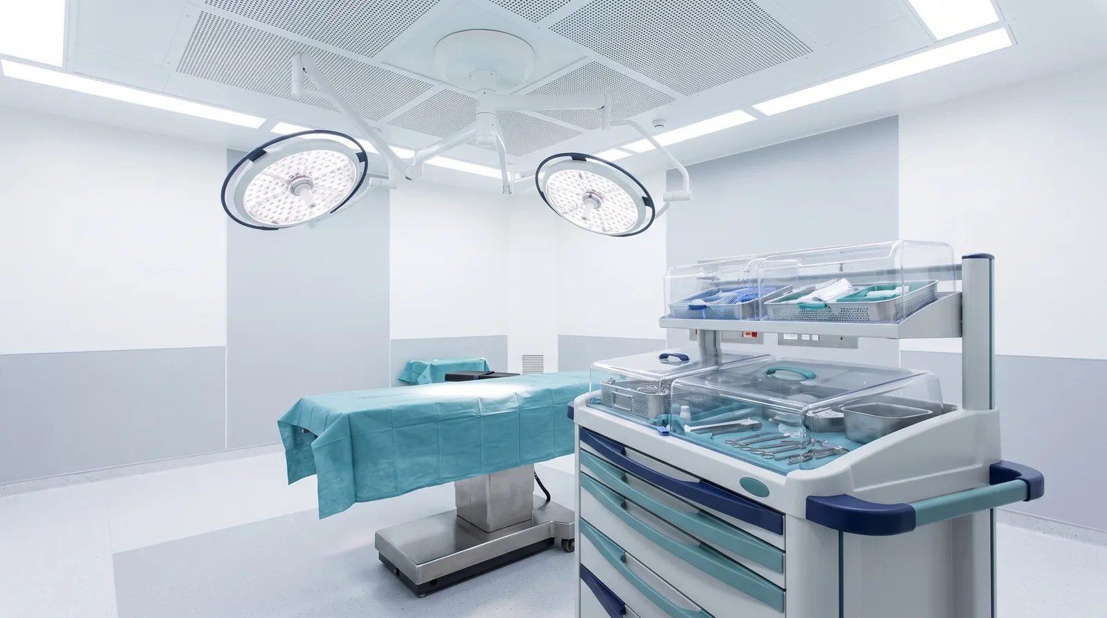 An operating theatre prepared for joint surgery